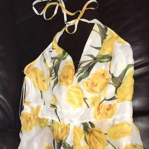 Yellow floral jumpsuit